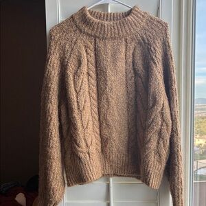 Universal Thread Brown Cable Knit Turtleneck Sweater